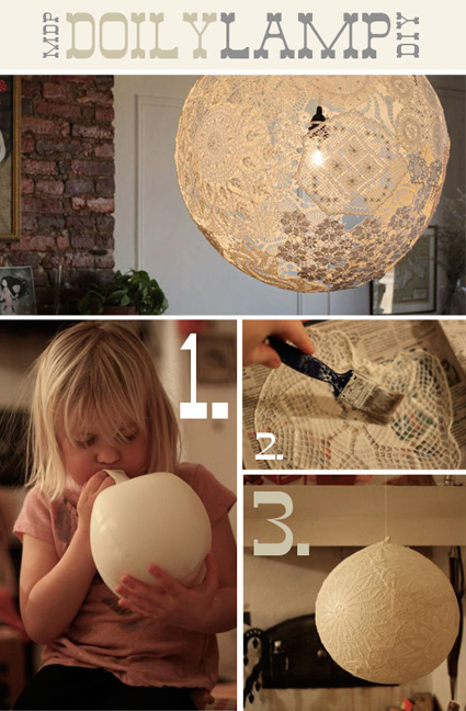 lampa z serwetki diy