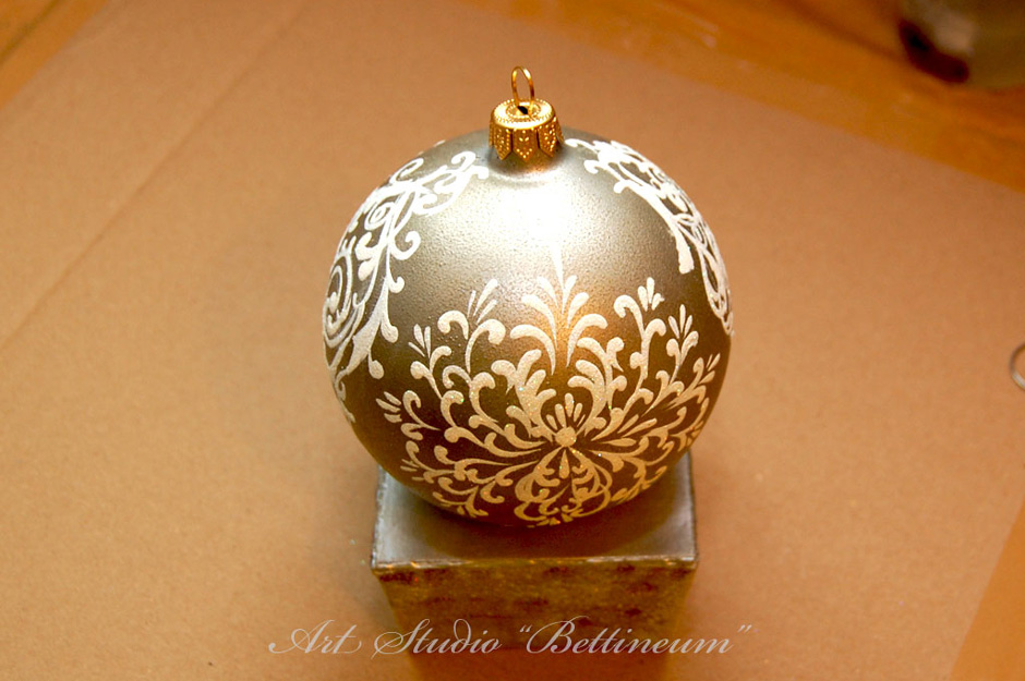 Bettineum, Artillo, gotowa bombka szklana, brokat, hand made